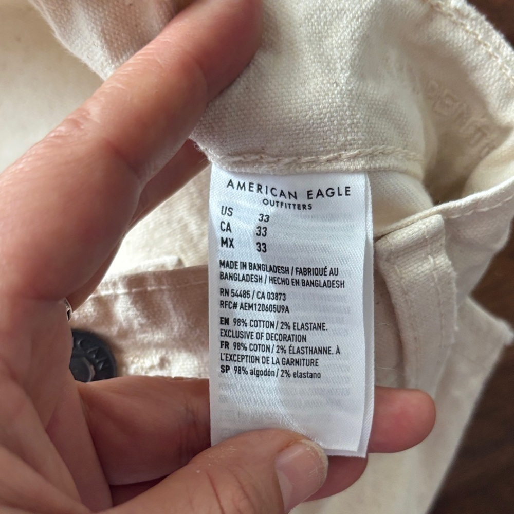 American Eagle Outfitters Cream Jean Shorts - Picture 3 of 4